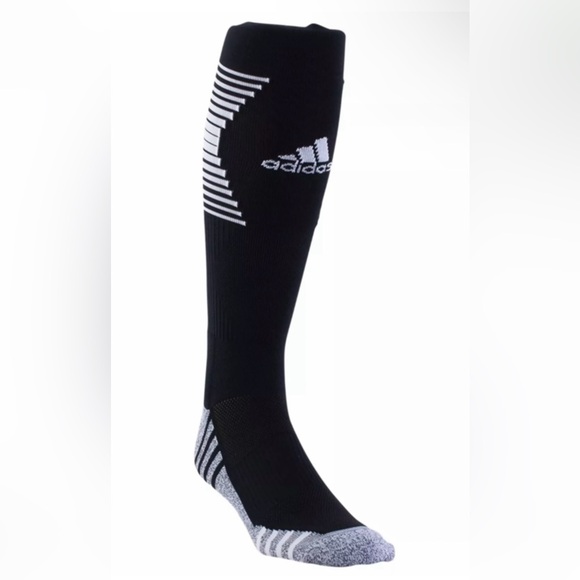 Adidas Team Speed OTC Soccer Socks 1 Pair Youth 13C-4Y Black & White w Logo NEW! - Picture 2 of 10